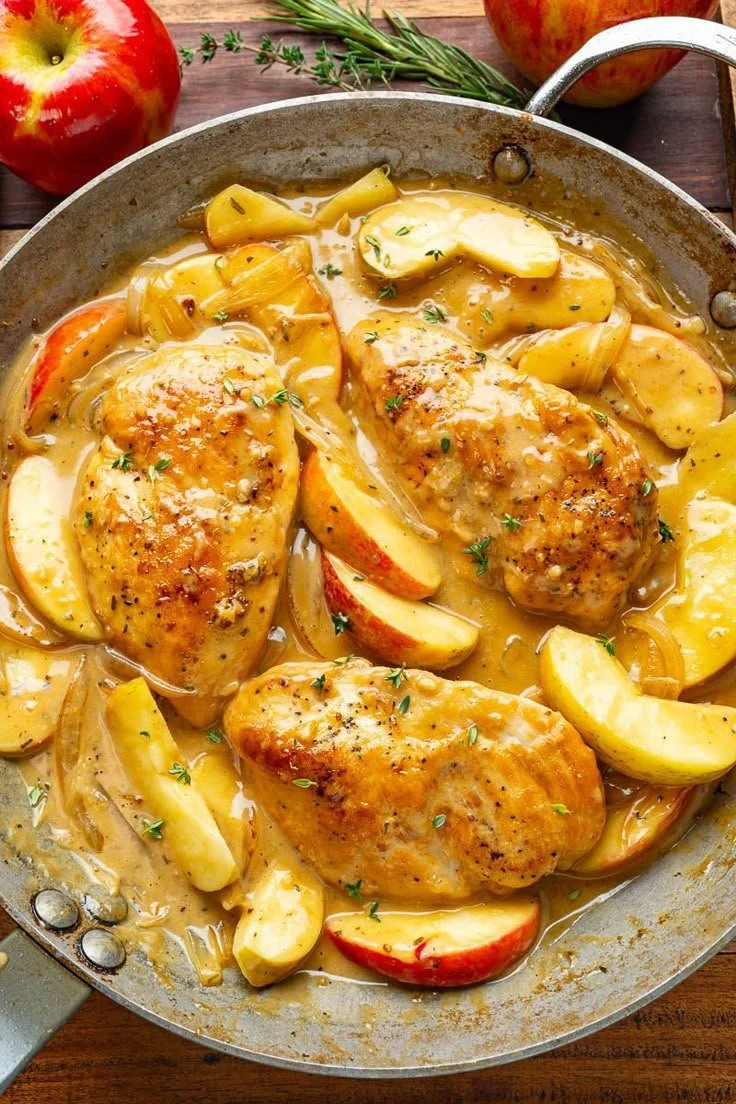 Apple Chicken Skillet recipe featuring chicken cooked with fresh apples and spices.
