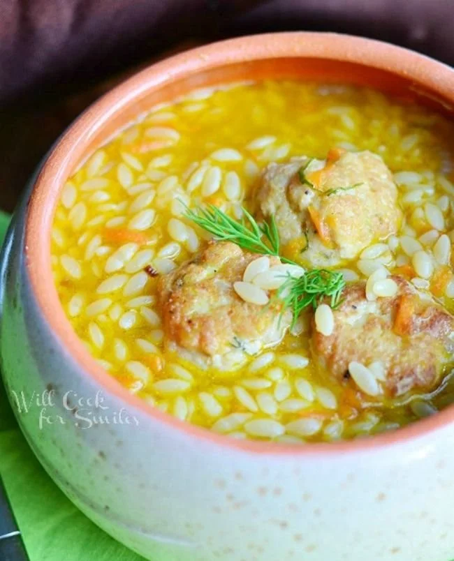 Chicken Meatball & Orzo Hearty Soup