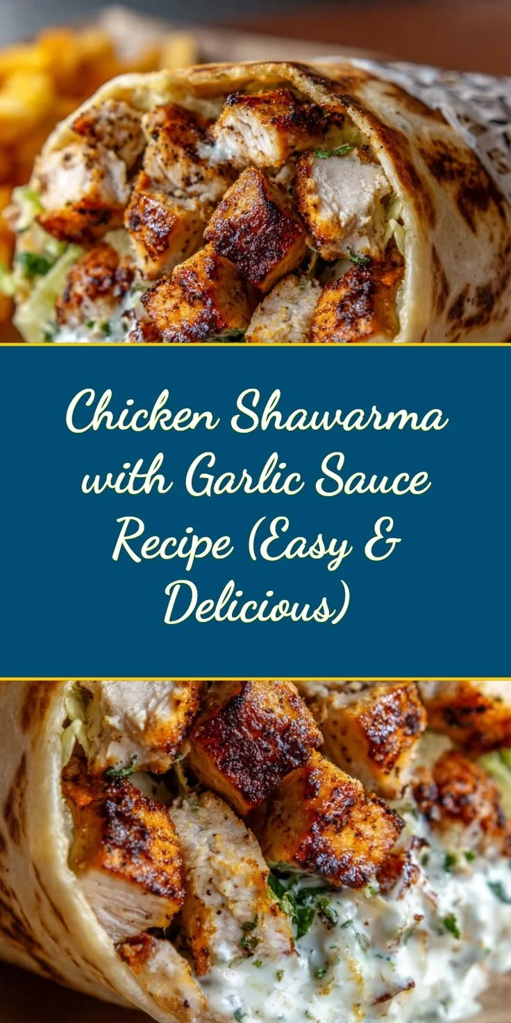 Delicious Chicken Shawarma served with garlic sauce on a plate
