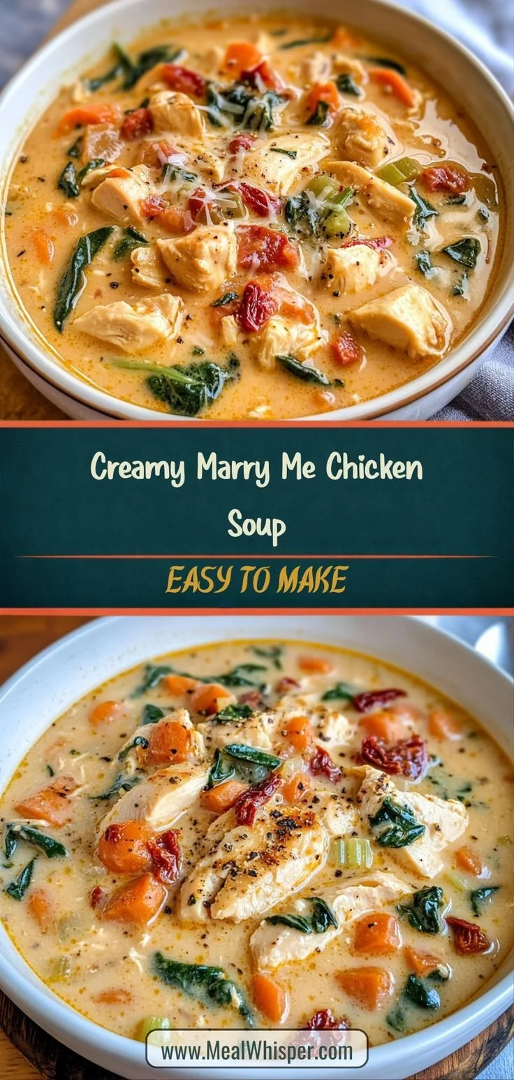 Creamy Marry Me Chicken soup in a bowl, a comforting dish for every occasion.
