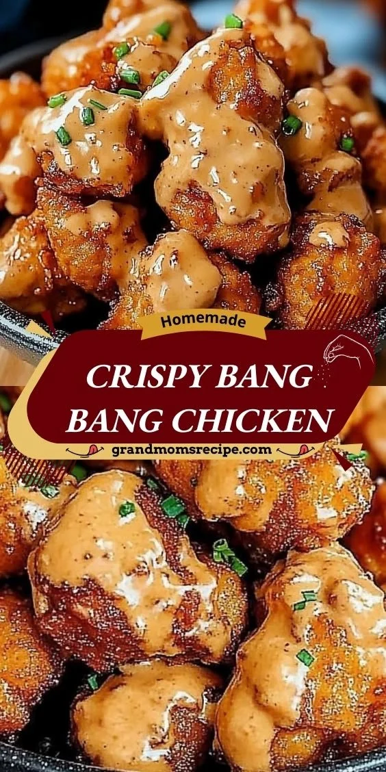 Crispy Bang Bang Chicken served with spicy sauce and garnished with herbs