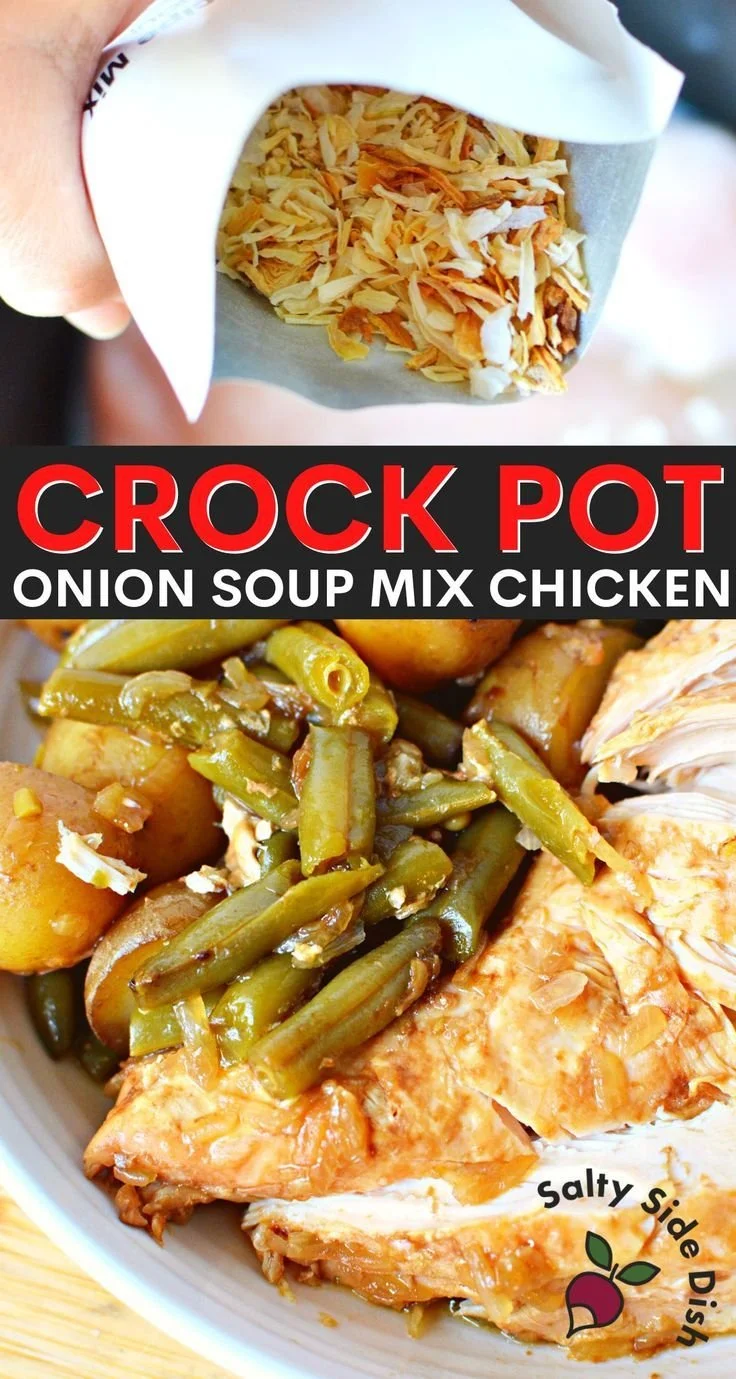 Crockpot Lipton Chicken recipe featuring tender chicken and savory spices.