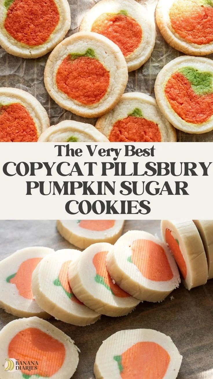 Delicious vegan pumpkin sugar cookies inspired by Pillsbury's recipe