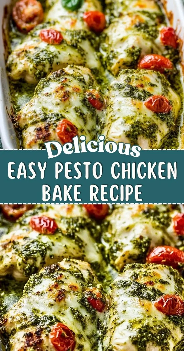 Easy Pesto Chicken Bake - juicy and flavorful dish ready in no time