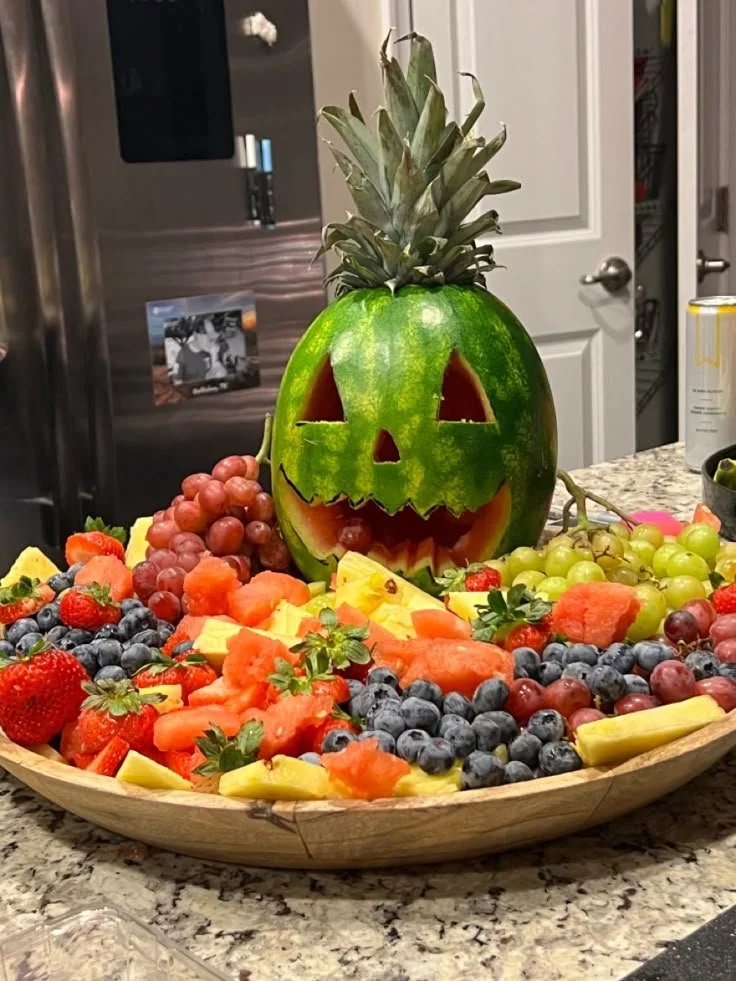 A platter of creative Halloween appetizers for festive celebrations.