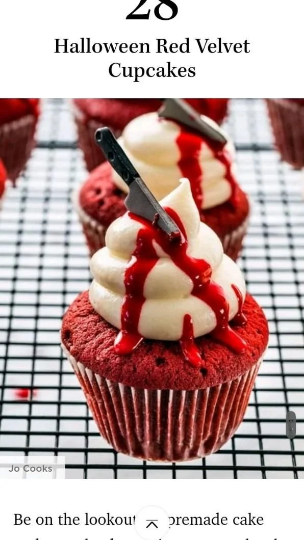 Festively decorated Halloween cupcakes with spooky designs.