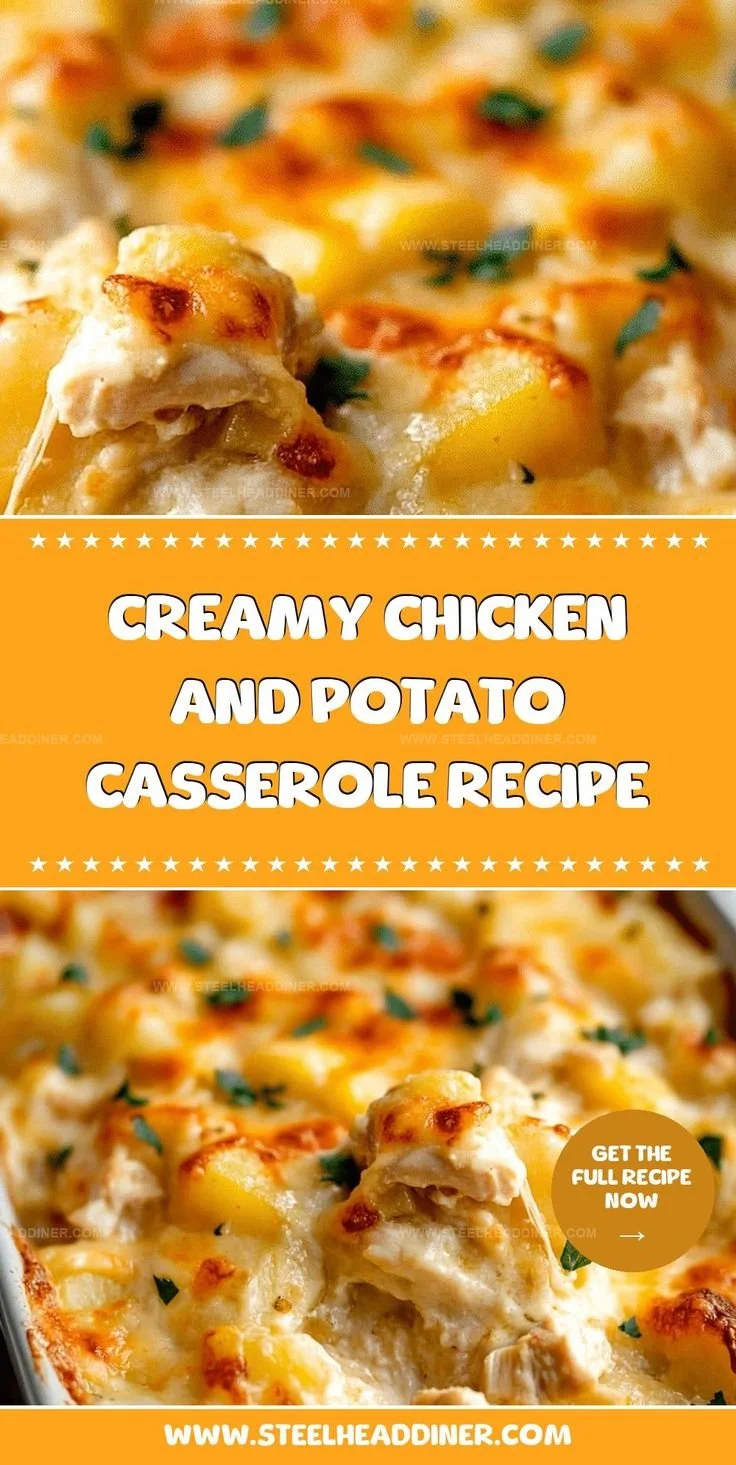 Hearty chicken and potato casserole dish ready for a cozy dinner
