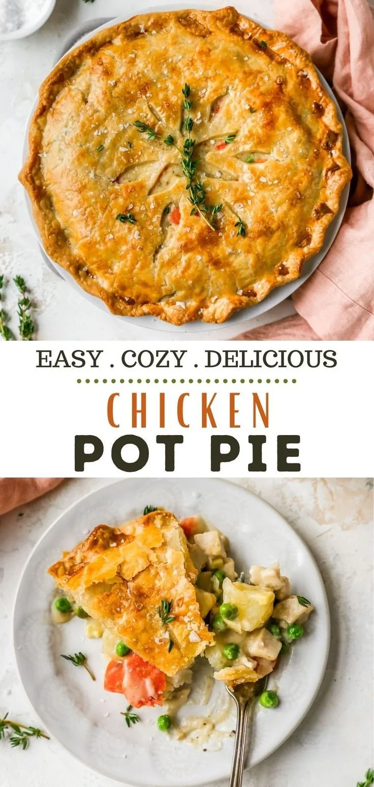 Delicious homemade chicken pot pie with flaky crust and savory filling