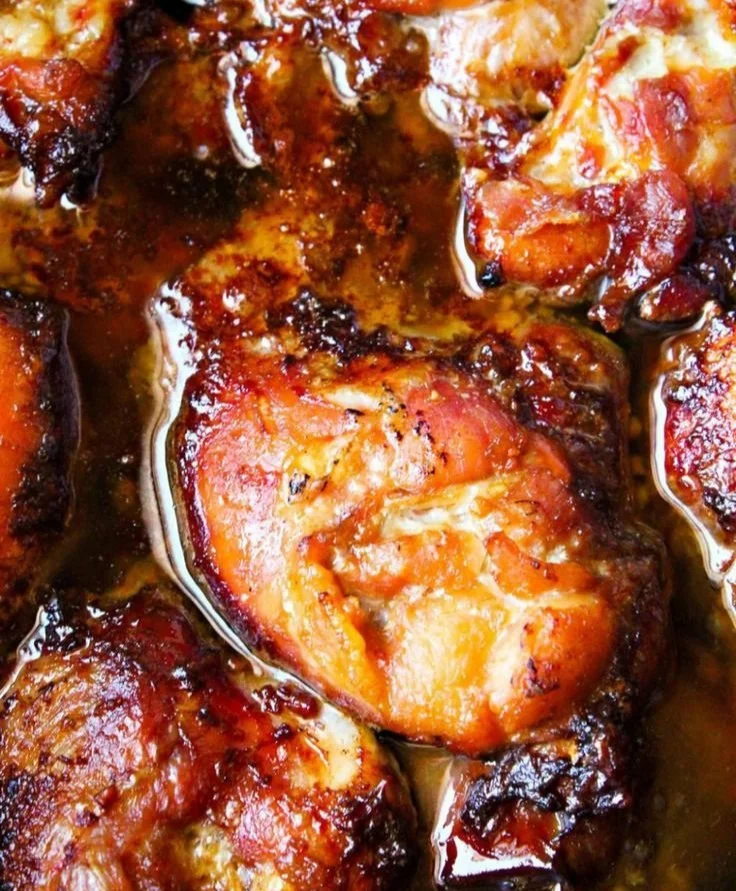Crockpot Honey Garlic Chicken served with vegetables in a bowl