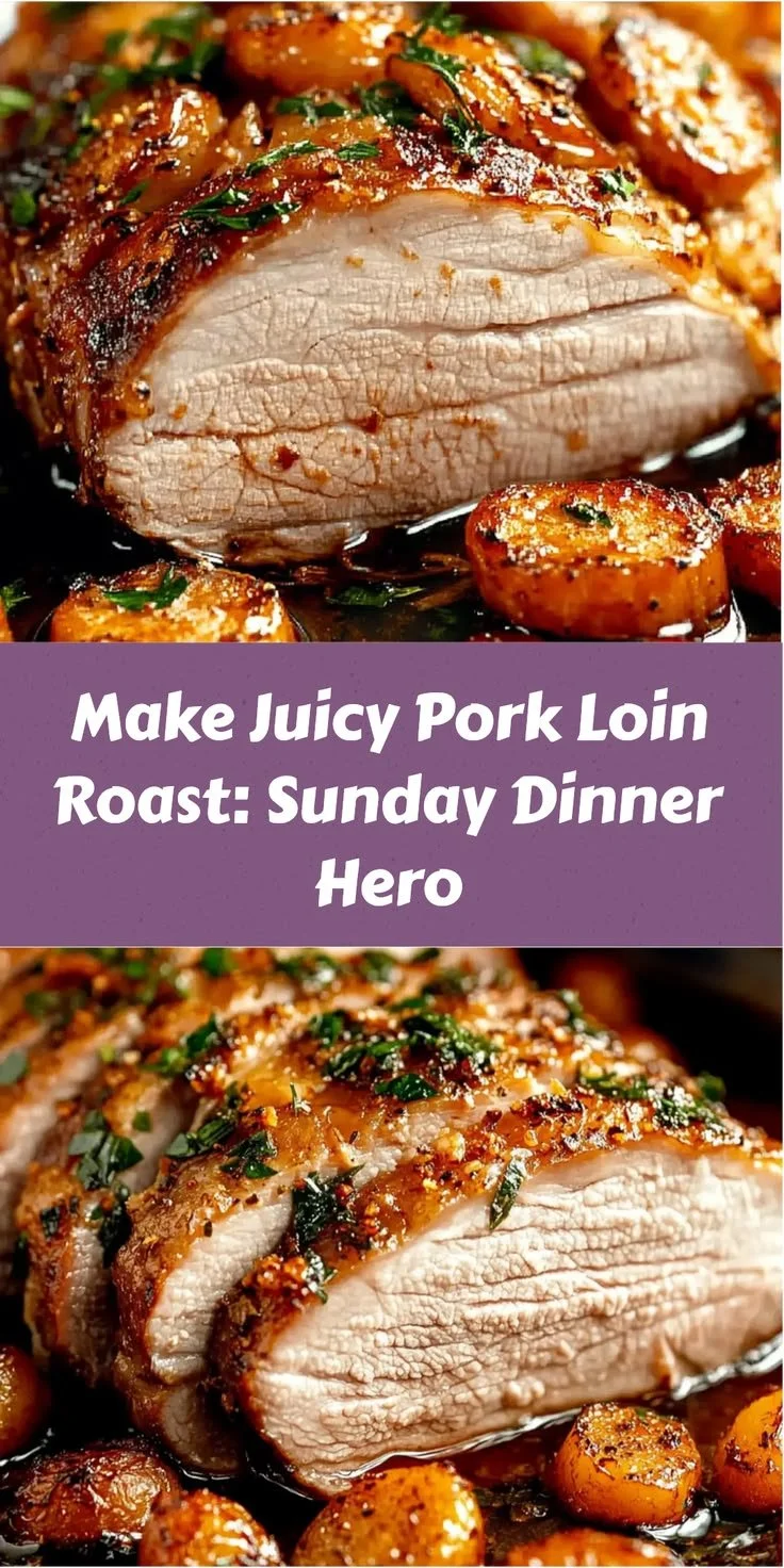 Juicy pork loin roast served with vegetables for a perfect dinner
