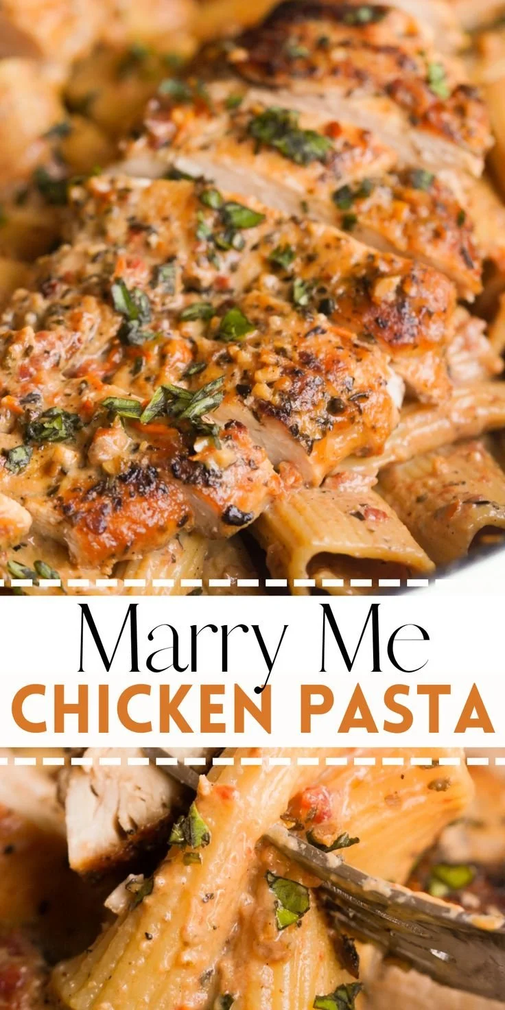 Delicious Marry Me Chicken served with pasta - a romantic and viral recipe