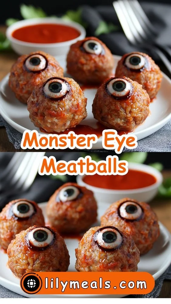 Spooky Monster Eye Meatballs for Halloween themed party