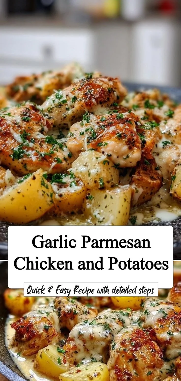 Crispy garlic parmesan chicken served with creamy potatoes on a plate