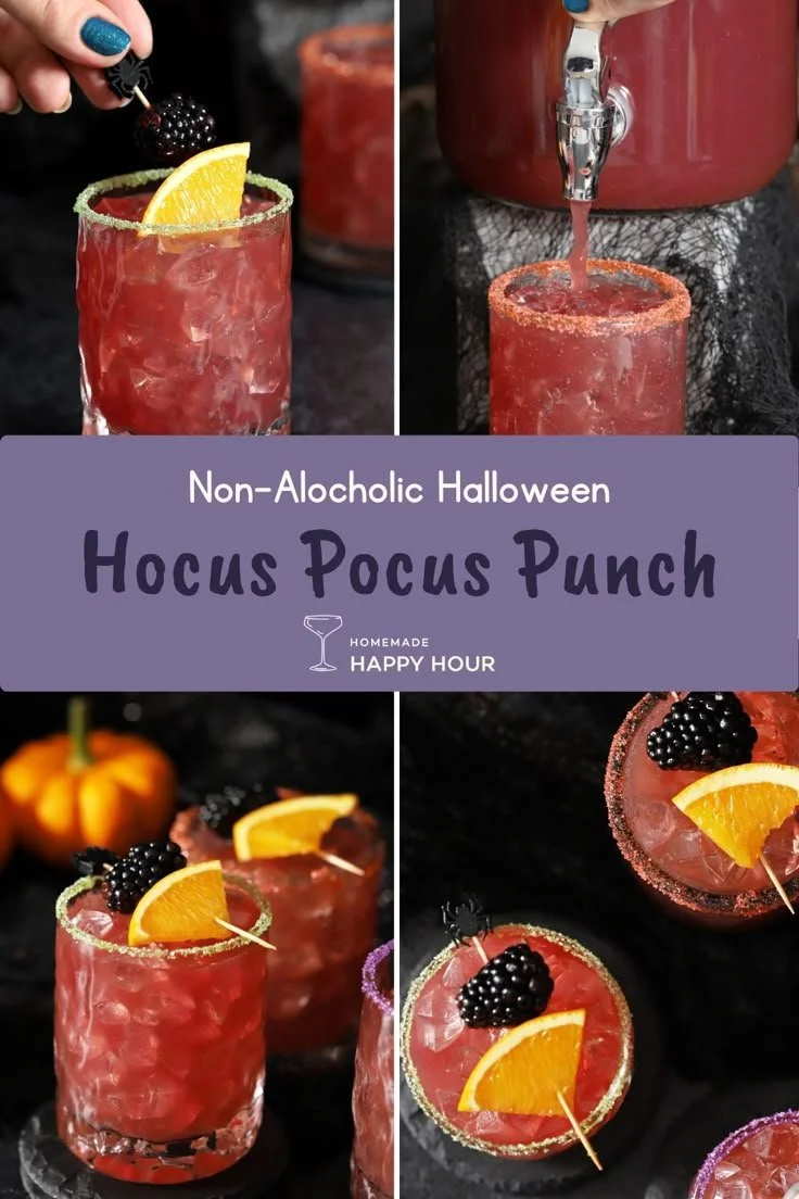 Non-alcoholic Halloween punch recipe inspired by Hocus Pocus.