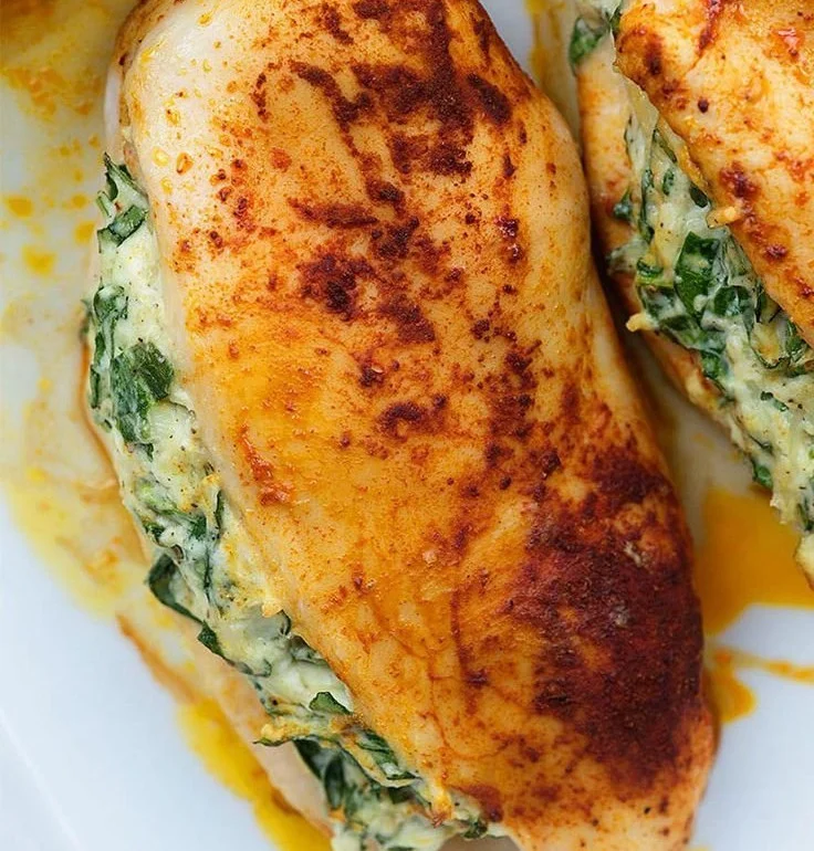 Spinach stuffed chicken breasts recipe featuring juicy chicken and flavorful filling