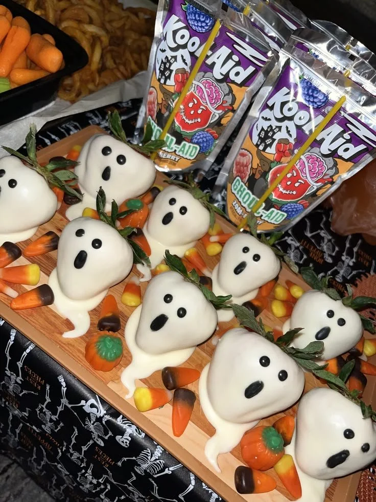 Summerween celebration theme with spooky decorations and summer treats.