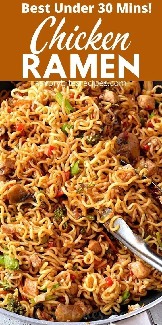 Delicious bowl of chicken ramen noodles garnished with green onions and eggs