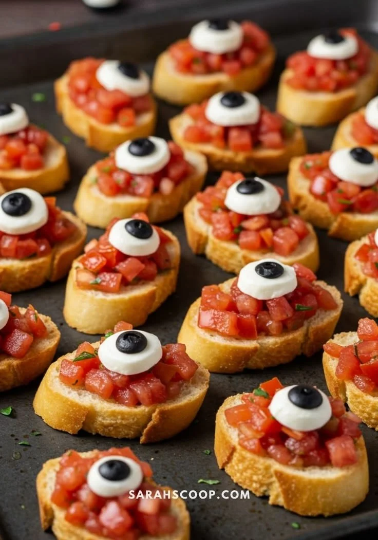 Variety of Halloween appetizers for a festive party celebration