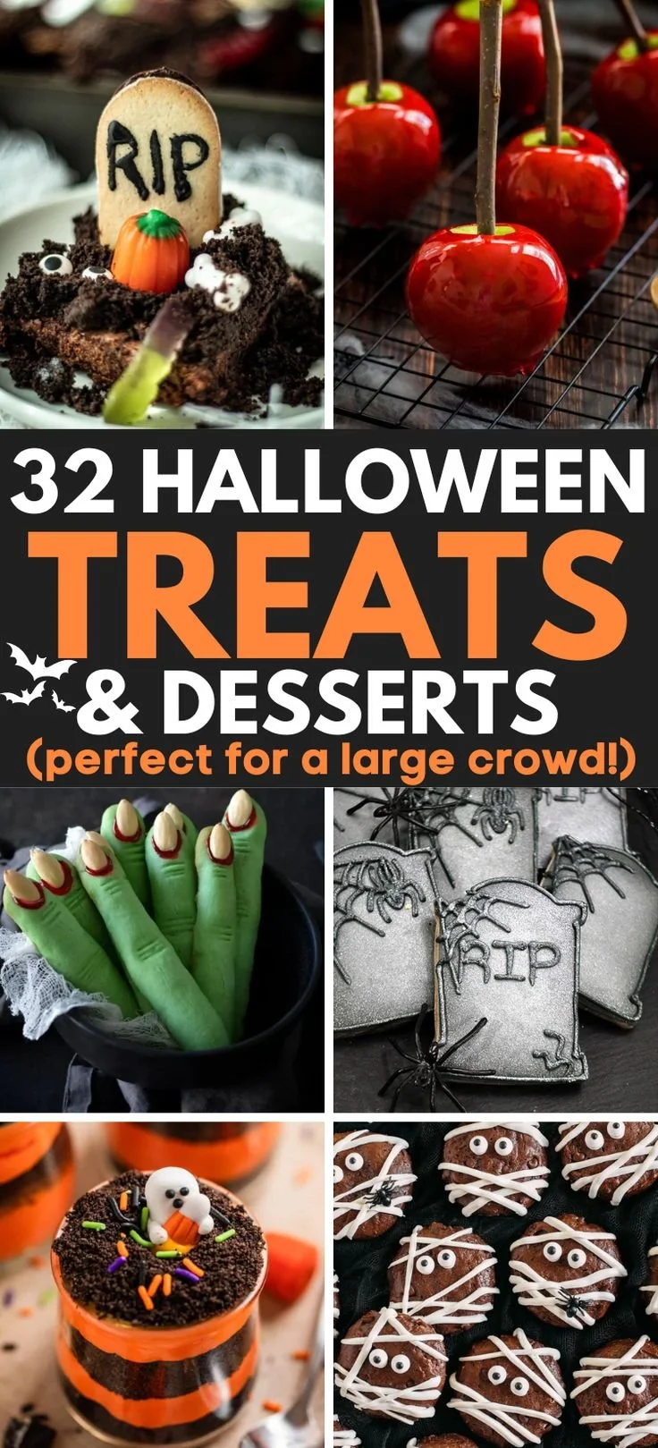 An array of spooky Halloween treats including cookies, cupcakes, and candies for a festive party.