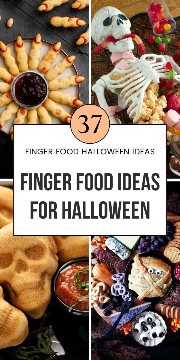 Spooky Halloween finger food ideas displayed on a table for a party