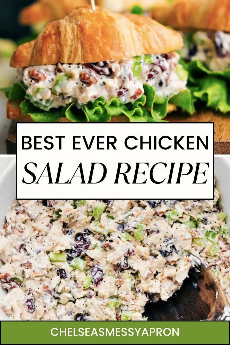 Fresh chicken salad with vegetables and dressing served in a bowl