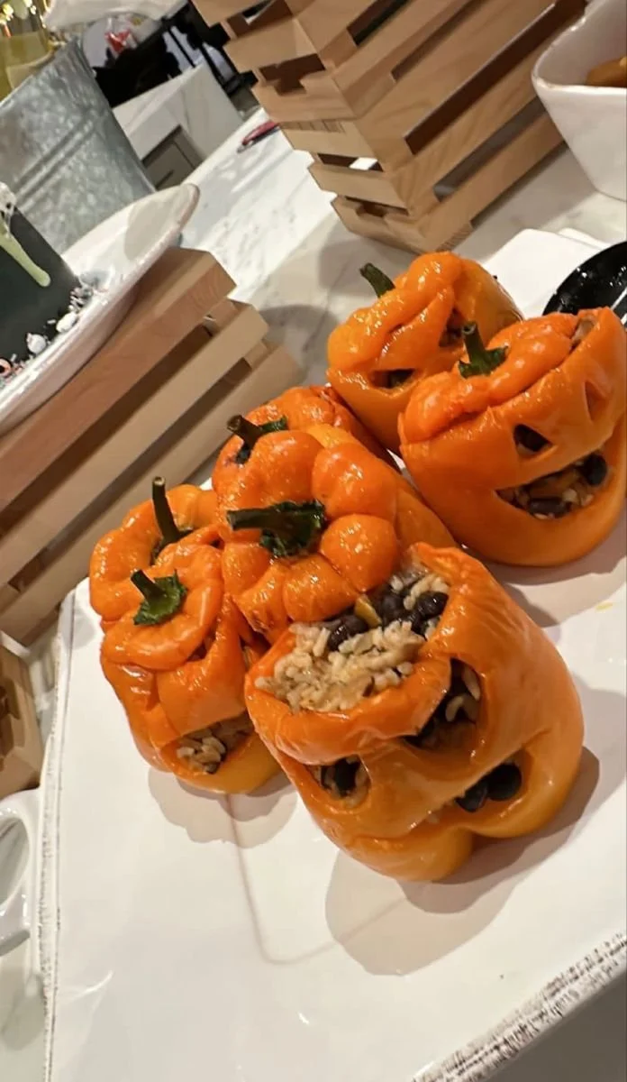 Delicious plate of langostinos for Halloween party food
