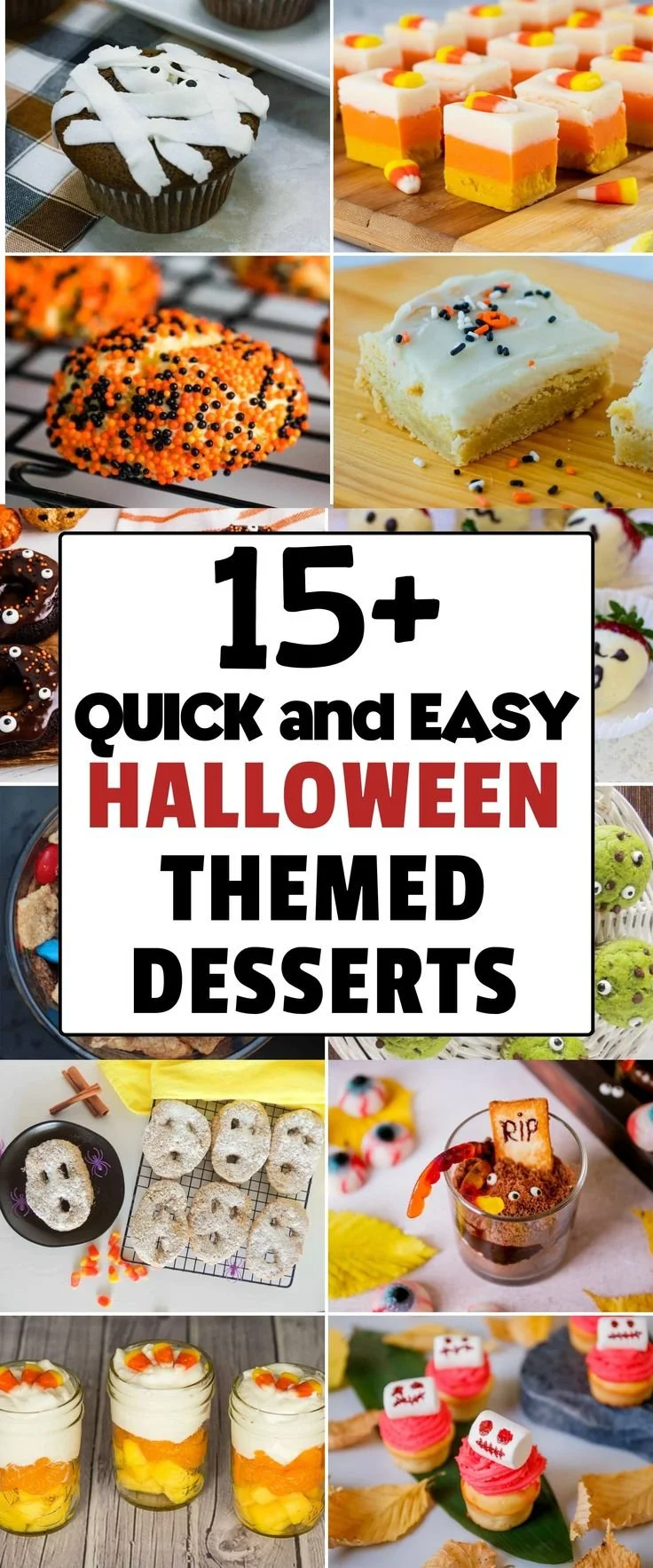 Assorted easy Halloween-themed desserts perfect for fall parties