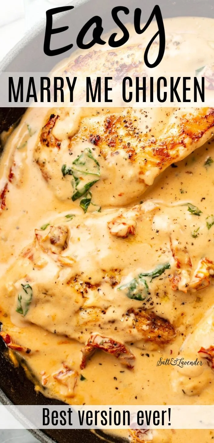 Delicious Easy Marry Me Chicken served with a side of vegetables.