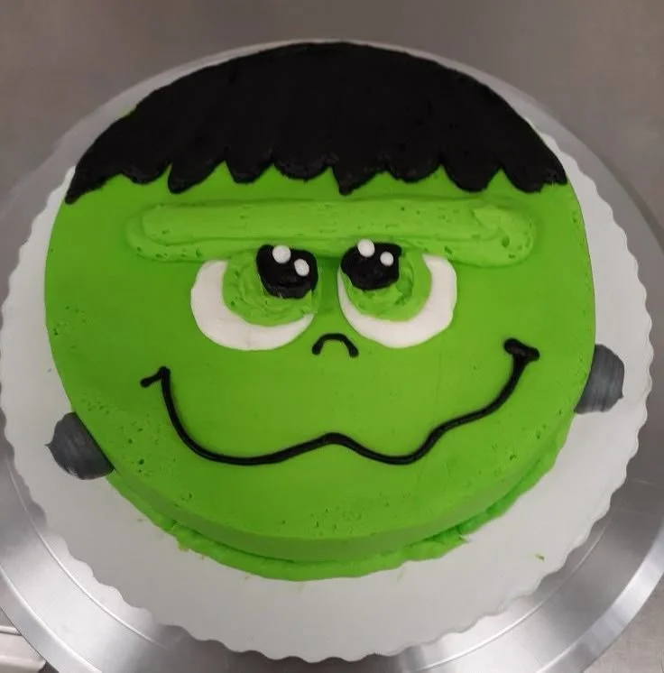 Easy witch cake decorated with Halloween themes and monster designs