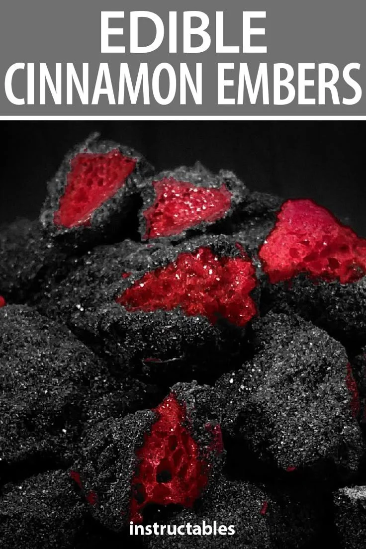 Edible cinnamon embers for flavoring culinary dishes