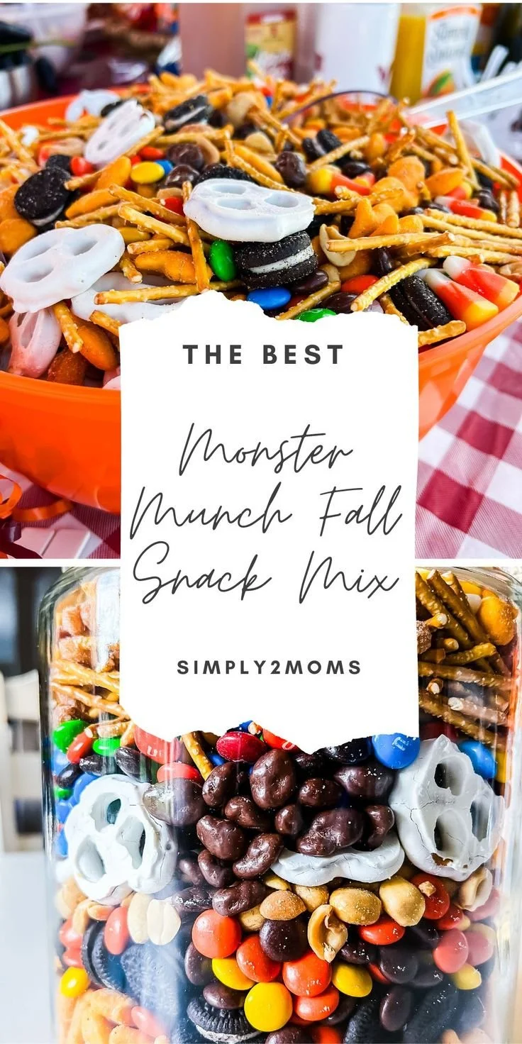 A colorful Halloween Snack Mix with candy, nuts, and seasonal treats.