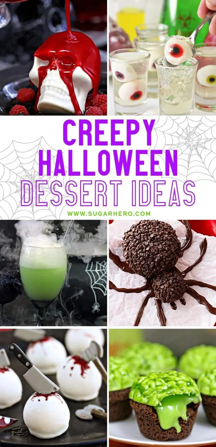 Colorful Halloween baking treats decorated for the spooky season