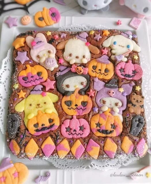 Spooky Halloween brownies decorated for festive celebrations.
