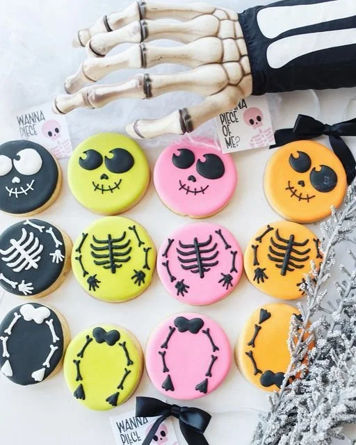 Assorted Halloween cookies decorated for 2025 festivities.