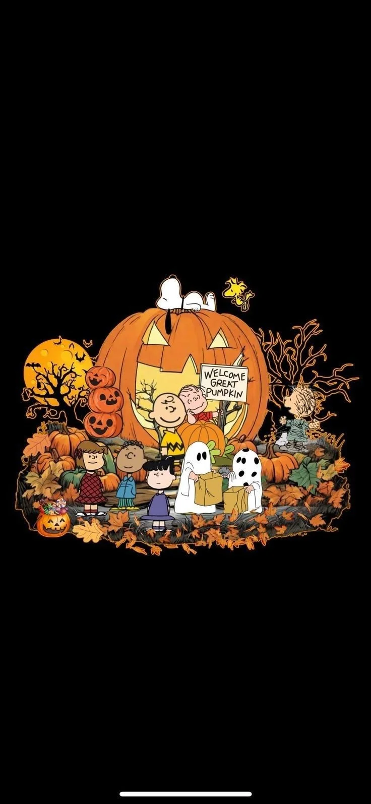 Halloween peanuts with Charlie Brown Halloween wallpapers for iPhone and cute backgrounds.