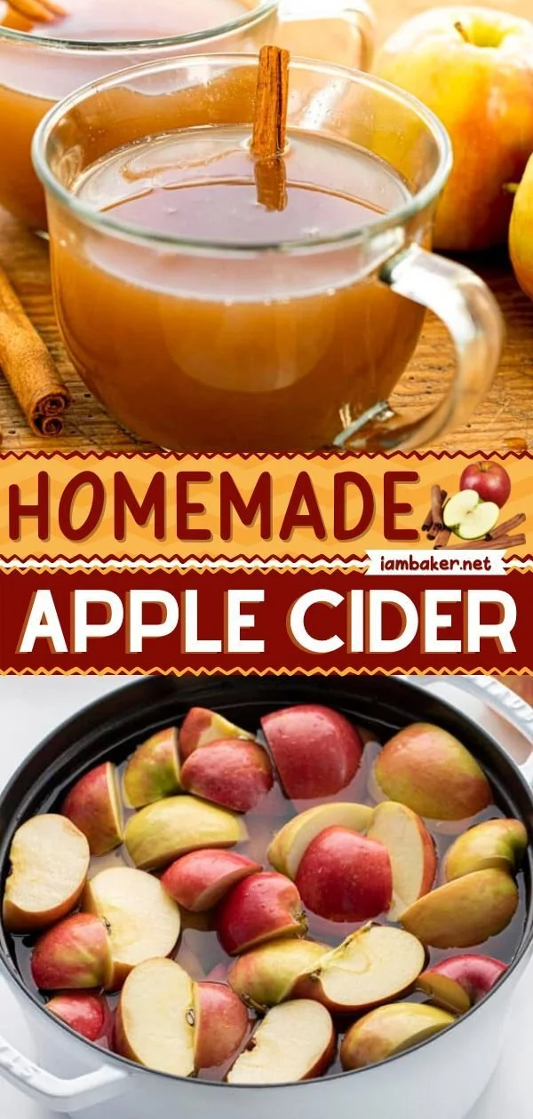 Homemade apple cider prepared with fresh apples and spices