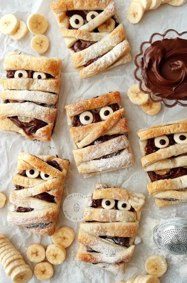 Delicious Nutella Mummy Hand Pies perfect for Halloween treats