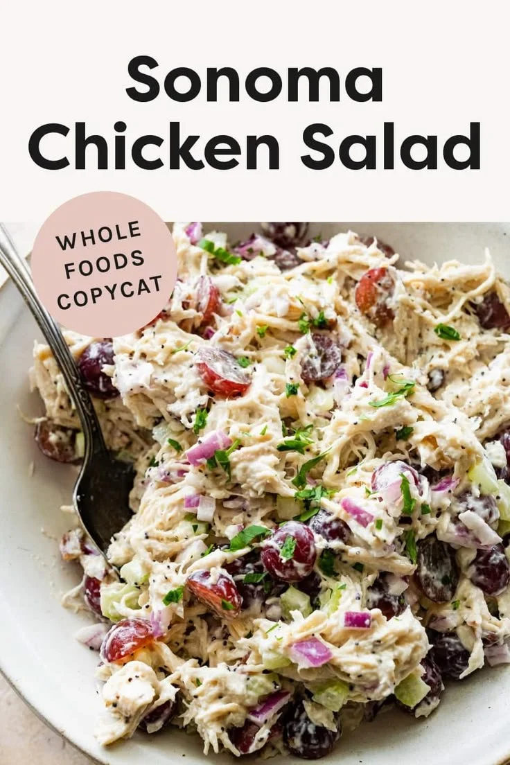 Bowl of Sonoma Chicken Salad inspired by Whole Foods recipe