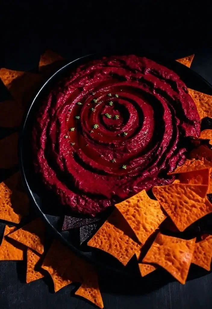 Spooky Halloween appetizers on a table for a festive celebration.