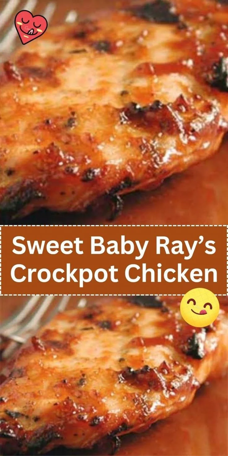 Sweet Baby Ray’s Crockpot Chicken recipe with savory barbecue sauce dish