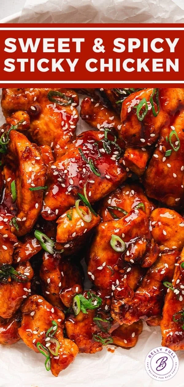 Delicious sweet and spicy sticky chicken wings served on a plate