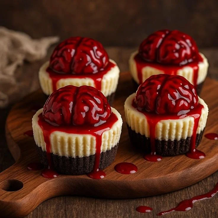 Delicious Zombie Brain Cheesecake Bites ready for Halloween celebration